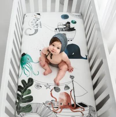 Underwater Love 100% Cotton Fitted Crib Sheet