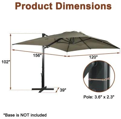 MONDAWE 13ft Square Offset Cantilever Patio Umbrella for Outdoor Shade