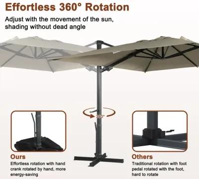 MONDAWE 13ft Square Offset Cantilever Patio Umbrella for Outdoor Shade