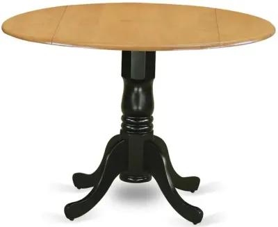 East West Furniture Dining Table Oak & Black, DLT-OBK-TP