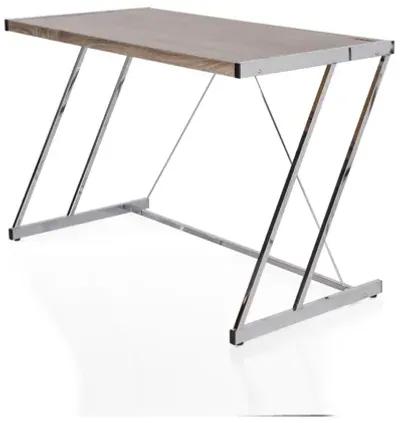 Finis Desk in Weathered Oak & Chrome 92344