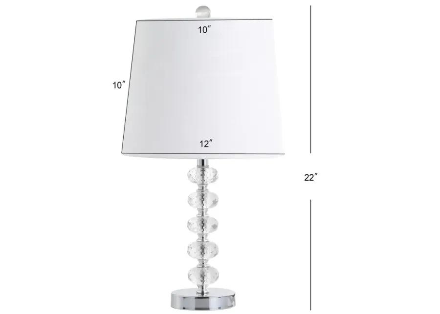 Kevin 22" Glass/Metal LED Table Lamp, Clear/Chrome (Set of 2)