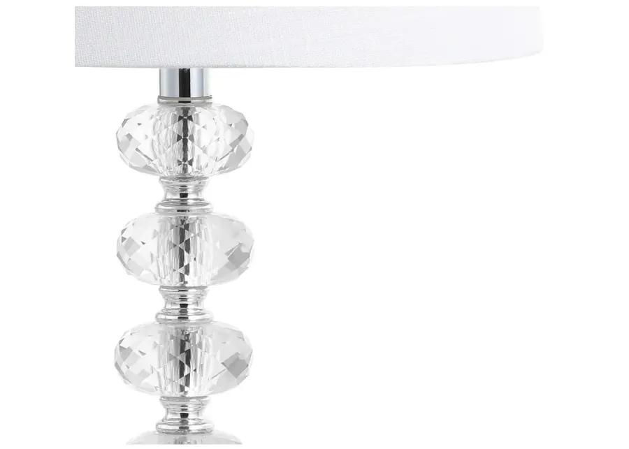 Kevin 22" Glass/Metal LED Table Lamp, Clear/Chrome (Set of 2)