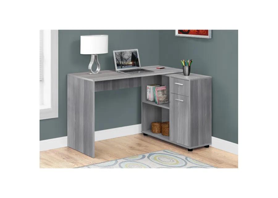 Monarch Specialties I 7351 Computer Desk, Home Office, Corner, Storage Drawers, 46"L, L Shape, Work, Laptop, Laminate, Grey, Contemporary, Modern