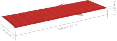 vidaXL Sun Lounger Cushion Red 78.7"x27.6"x1.6" Fabric