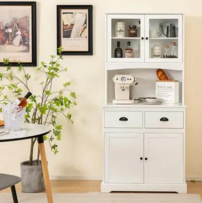 Hivvago Tall Sideboard with 2 Drawers and Adjustable Shelves