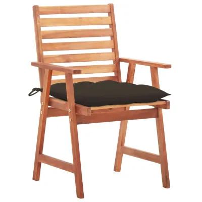 vidaXL Patio Dining Chairs 2 pcs with Cushions Solid Acacia Wood