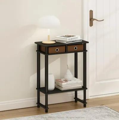 Furinno Turn-N-Tube Tall-Wide Hallway Console Table with Bin, Espresso/Brown