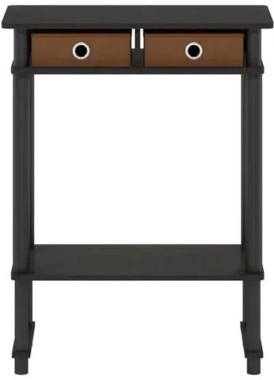 Furinno Turn-N-Tube Tall-Wide Hallway Console Table with Bin, Espresso/Brown