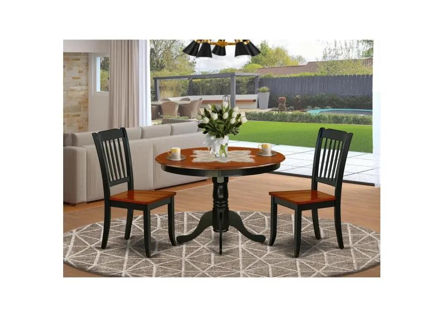 Dining Room Set Black & Cherry, HLDA3-BCH-W