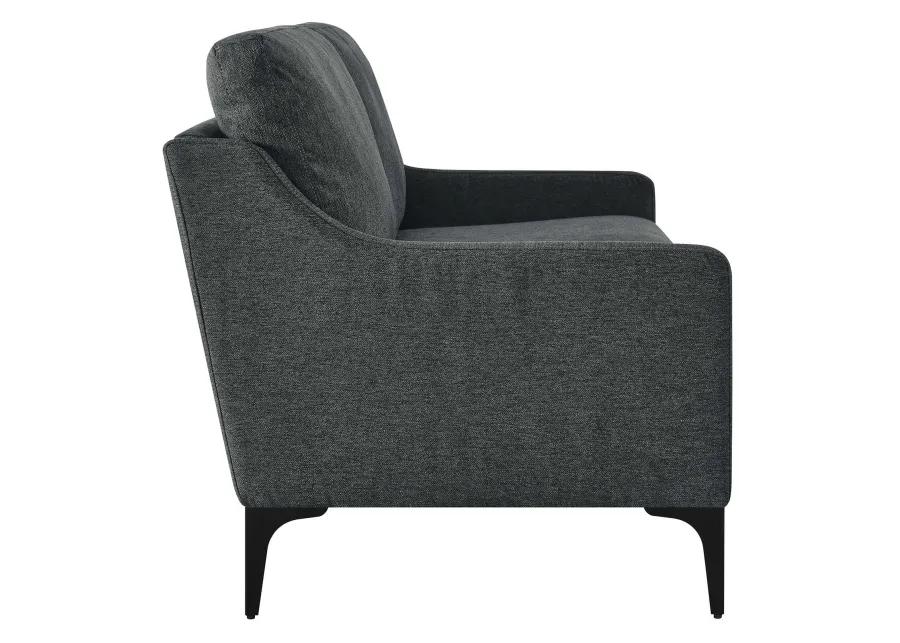 Corland Upholstered Fabric Loveseat Gray