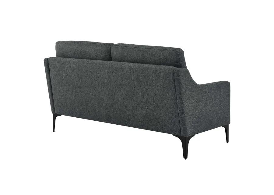 Corland Upholstered Fabric Loveseat Gray