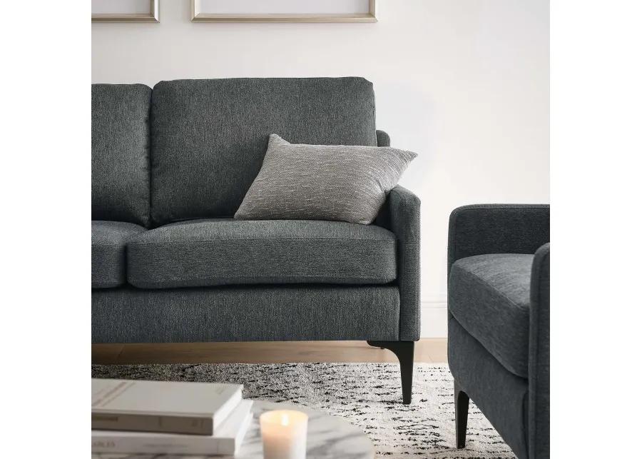 Corland Upholstered Fabric Loveseat Gray