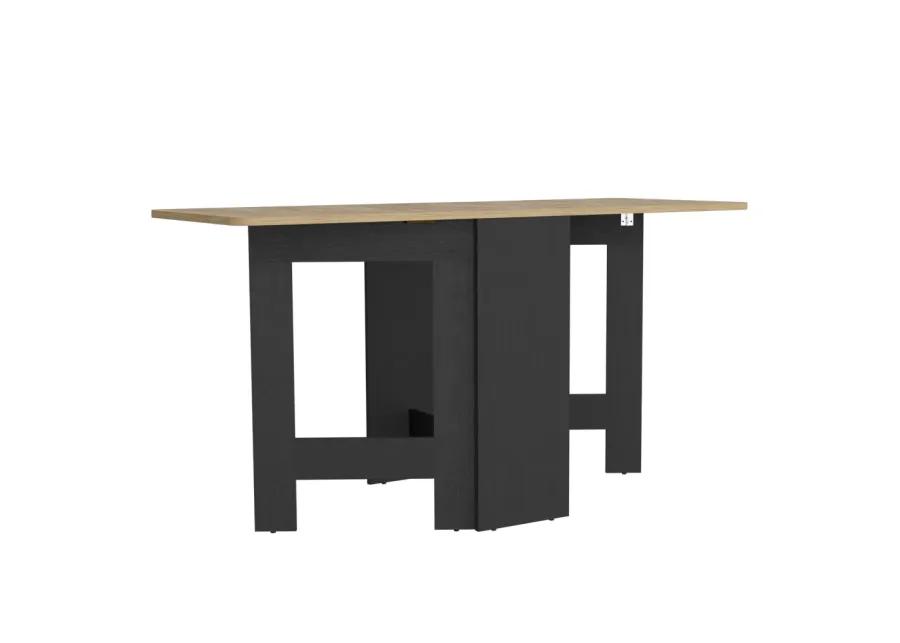 Folding Dining Table Evart, Living Room, Black / Macadamia