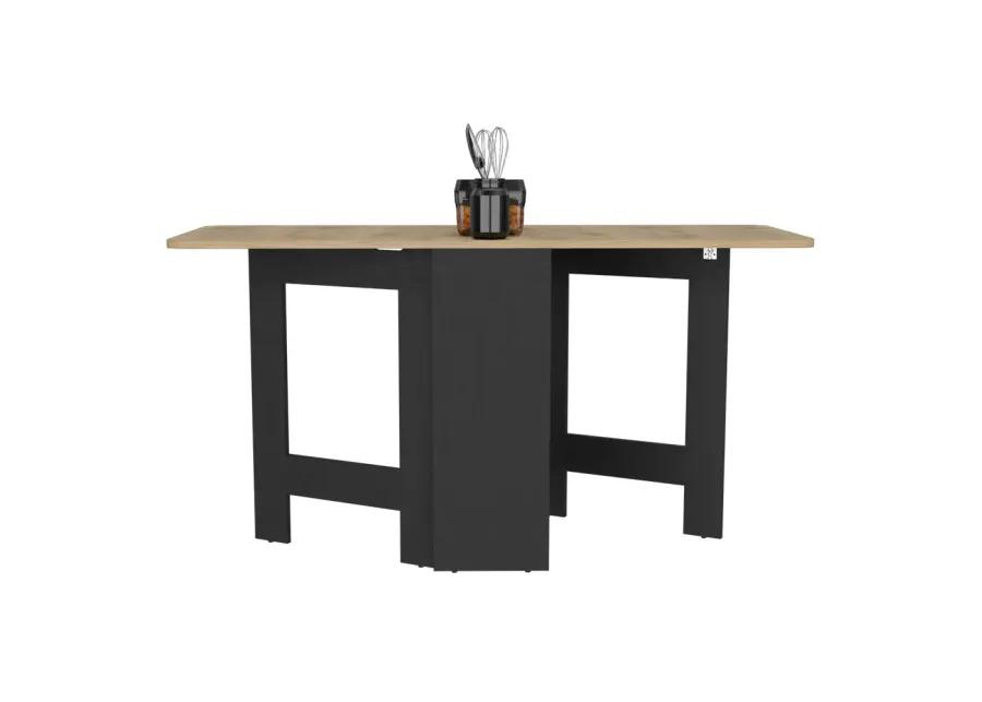 Folding Dining Table Evart, Living Room, Black / Macadamia