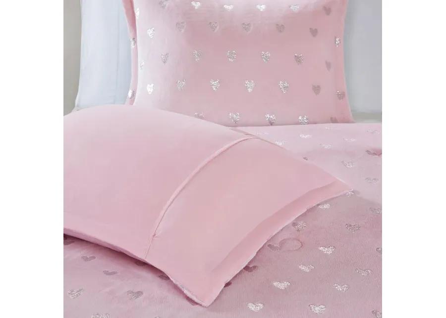 Gracie Mills Elysia Metallic Printed Plush Comforter Set