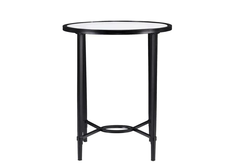 Quinton Metal/Glass Oval Side Table