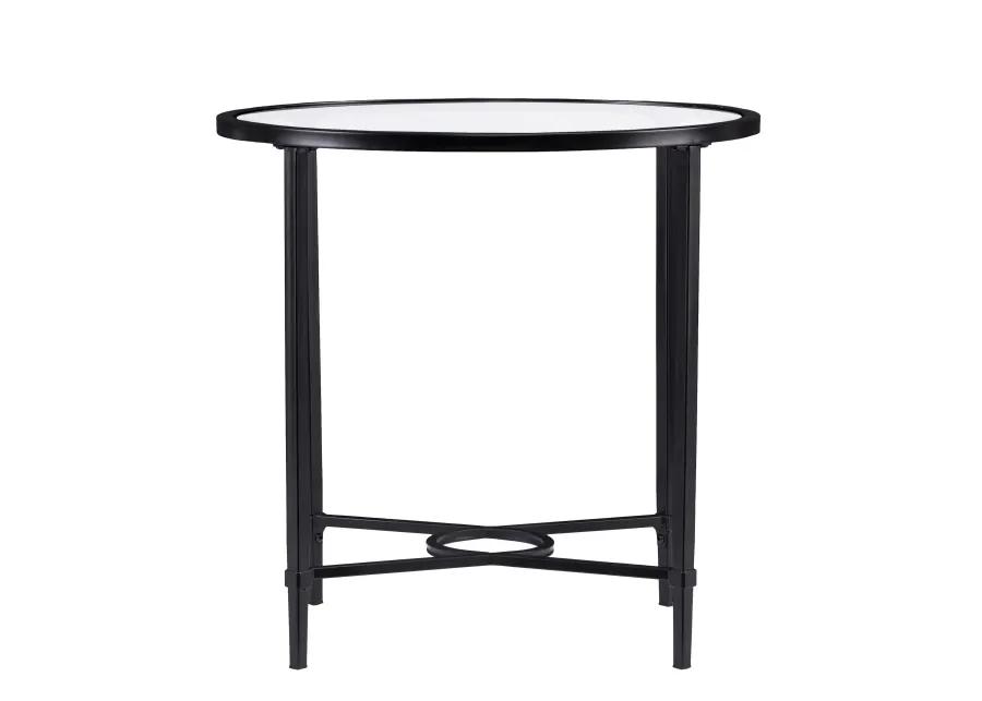 Quinton Metal/Glass Oval Side Table