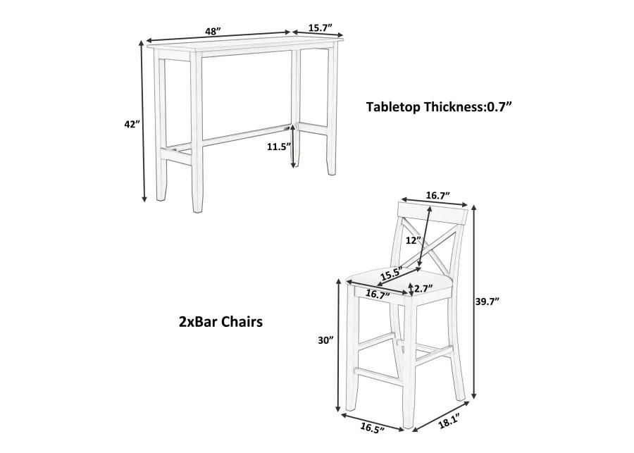 Merax Rectangular Wood Bar Height Dining Set