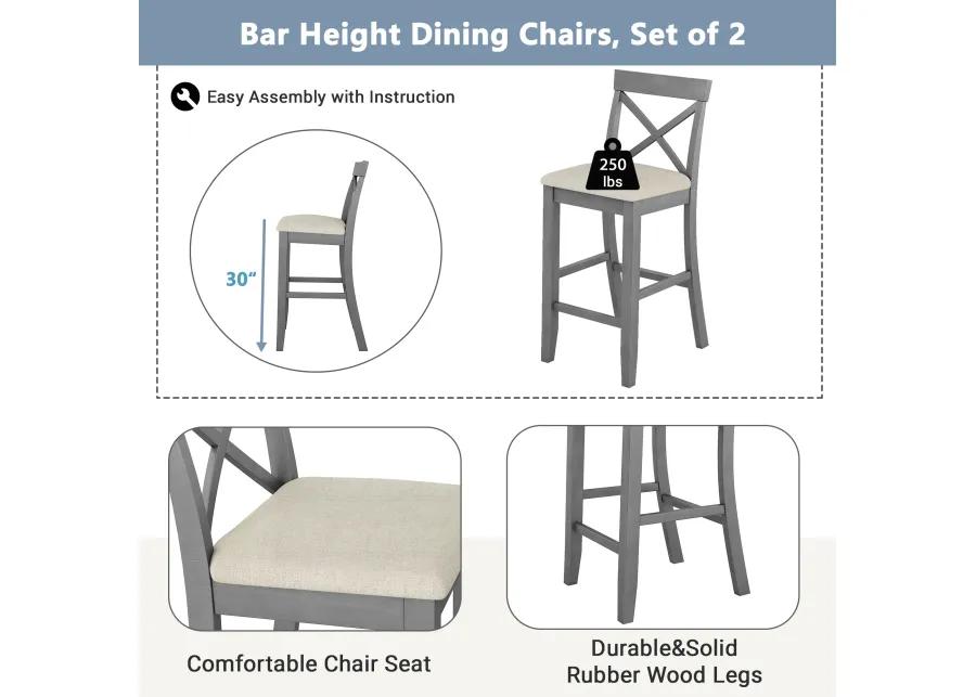 Merax Rectangular Wood Bar Height Dining Set