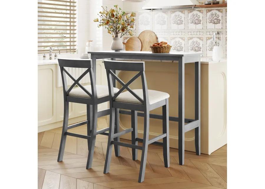 Merax Rectangular Wood Bar Height Dining Set