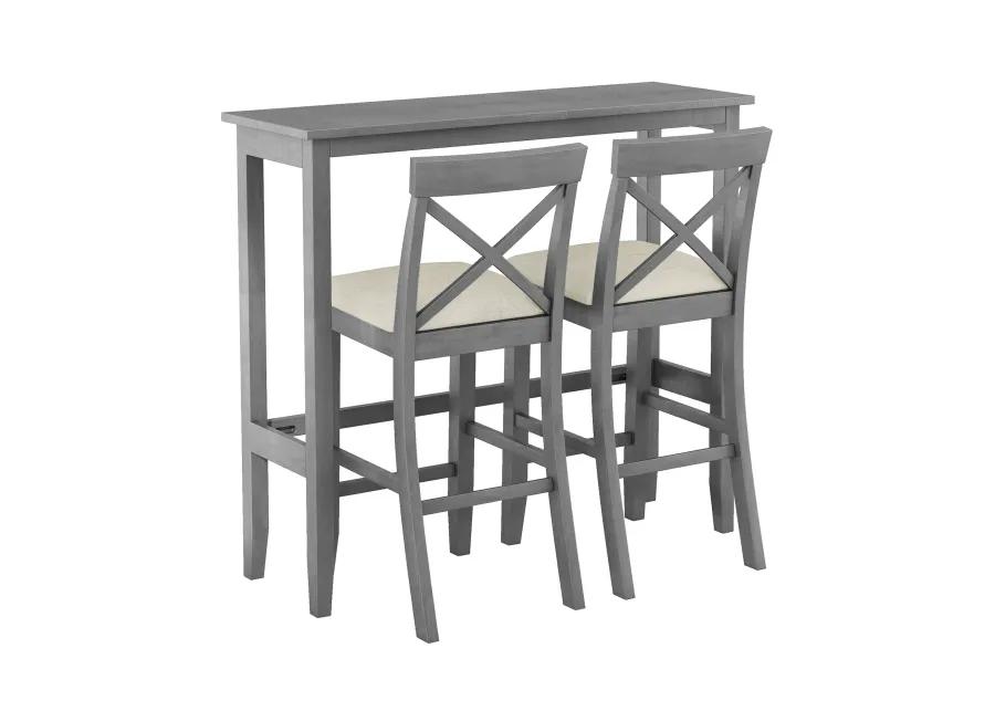 Merax Rectangular Wood Bar Height Dining Set