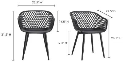 Moe's Home Collection Piazza Outdoor Chair Black-Set Of Two