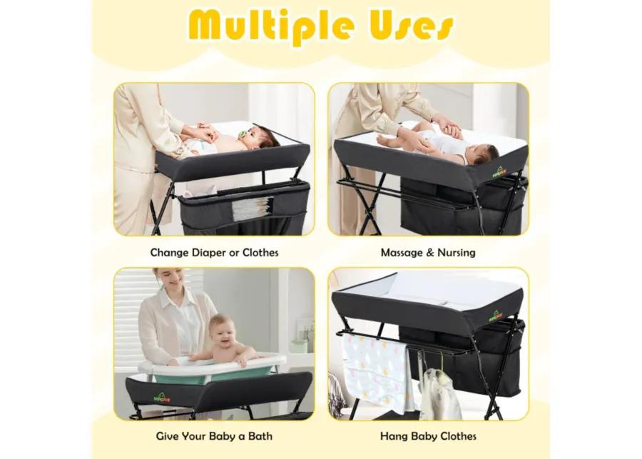 Portable Adjustable Height Newborn Nursery Organizer  with wheel