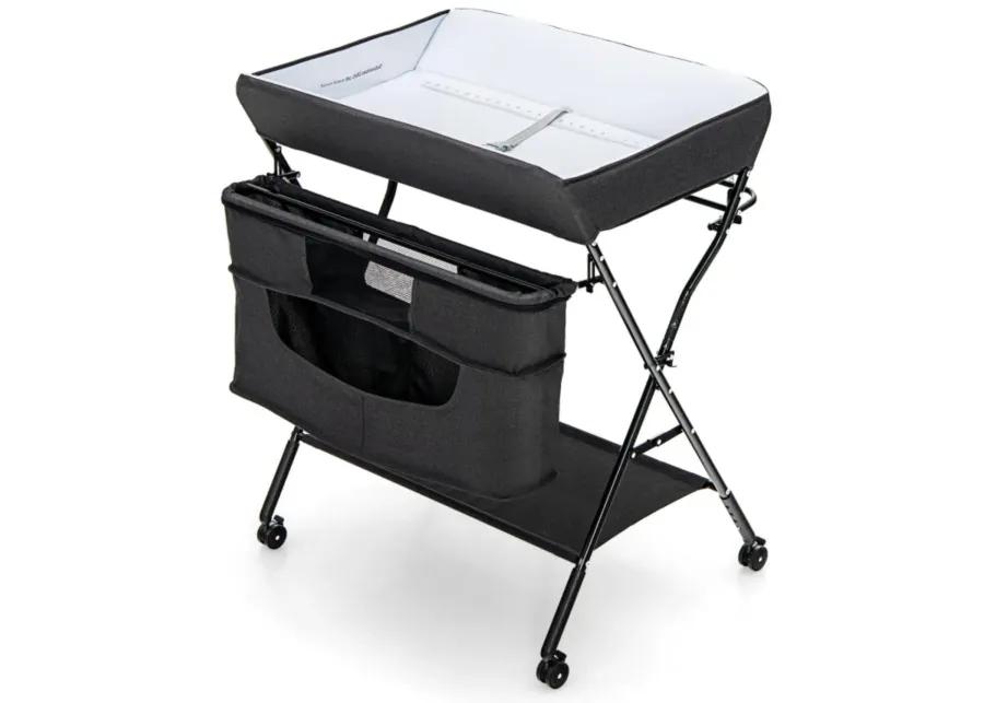 Portable Adjustable Height Newborn Nursery Organizer  with wheel