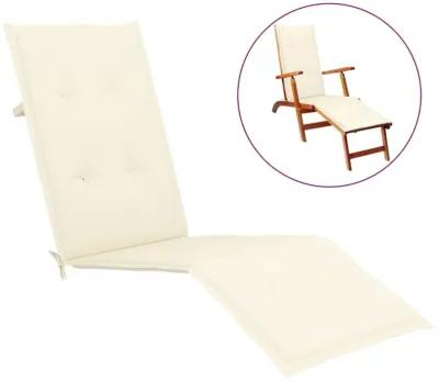 vidaXL Deck Chair Cushion Cream (29.5"+41.3")x19.7"x1.6"