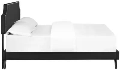 Modway - Corene Queen Vinyl Platform Bed with Round Splayed Legs