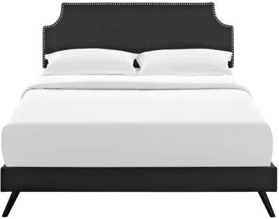 Modway - Corene Queen Vinyl Platform Bed with Round Splayed Legs