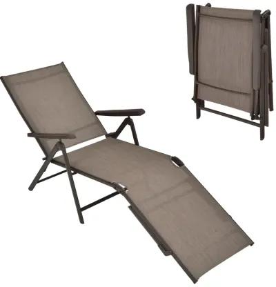 Patio Foldable Chaise Lounge Chair with Backrest and Footrest