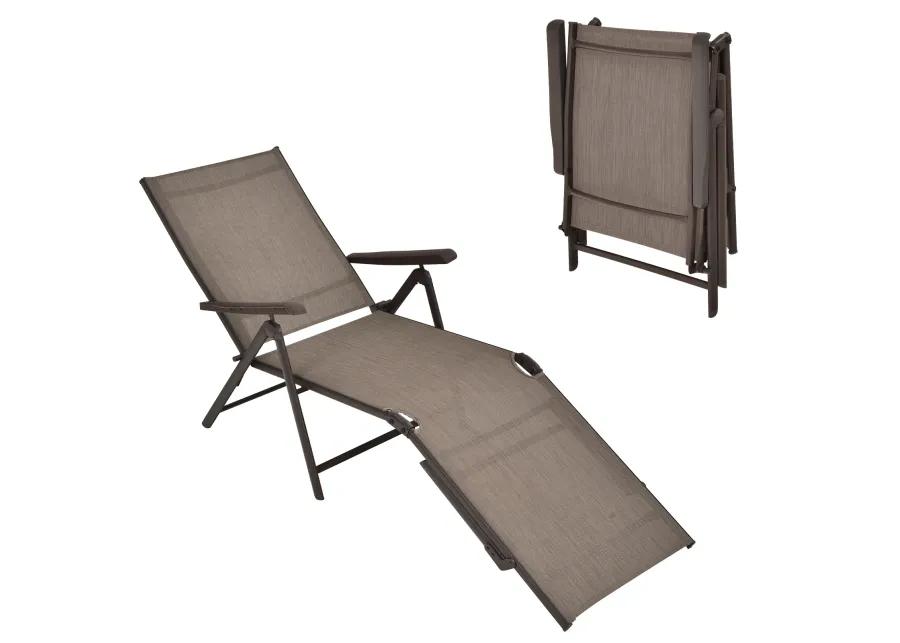 Patio Foldable Chaise Lounge Chair with Backrest and Footrest