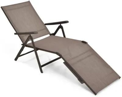 Patio Foldable Chaise Lounge Chair with Backrest and Footrest