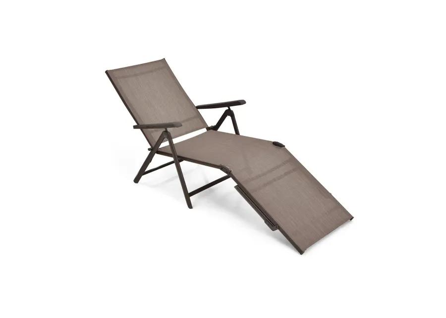 Patio Foldable Chaise Lounge Chair with Backrest and Footrest