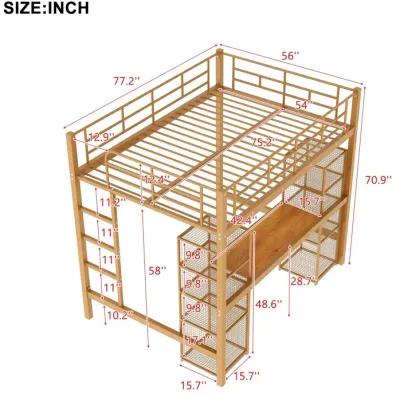 Merax Metal Loft Bed with Desk