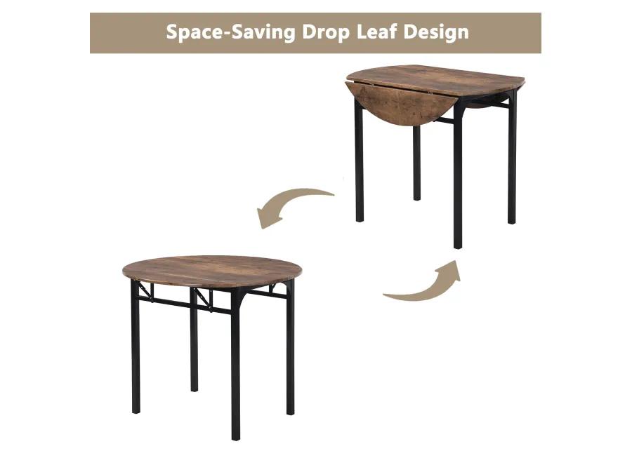 3-Piece Dining Set with Drop Leaf and 2 Chairs