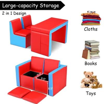 Multi-functional Kids Sofa Table Chair Set