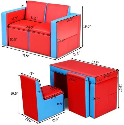 Multi-functional Kids Sofa Table Chair Set