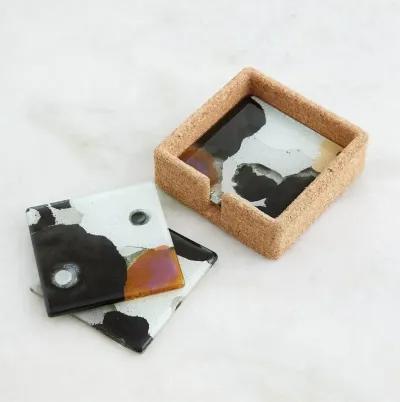 Fused Floral Coaster Set