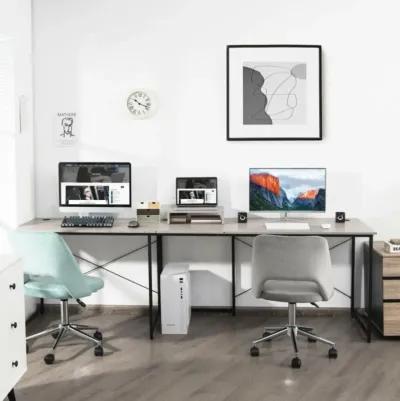 Hivvago 95 Inch 2-Person L-Shaped Long Reversible Computer Desk with Monitor Stand