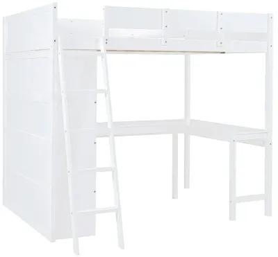 Merax Loft Bed with Desk and Shelf