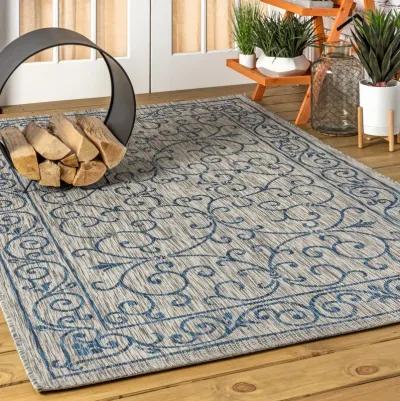 Charleston Vintage Filigree Textured Weave Indoor/Outdoor Area Rug