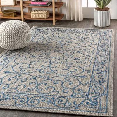 Charleston Vintage Filigree Textured Weave Indoor/Outdoor Area Rug