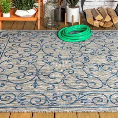 Charleston Vintage Filigree Textured Weave Indoor/Outdoor Area Rug