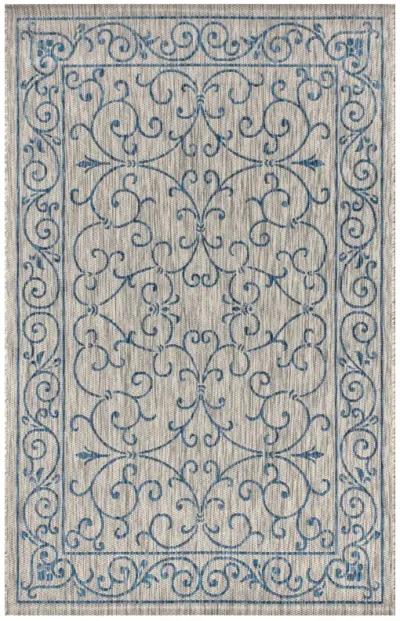 Charleston Vintage Filigree Textured Weave Indoor/Outdoor Area Rug