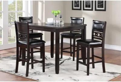 New Classic Furniture Furniture Gia 5-Piece Transitional Wood Counter Set in Ebony