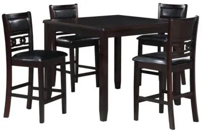 New Classic Furniture Furniture Gia 5-Piece Transitional Wood Counter Set in Ebony