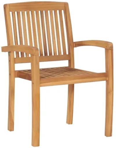 vidaXL Stacking Garden Dining Chairs 2 pcs Solid Teak Wood